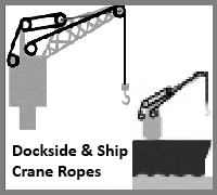 dockside and ship crane ropes